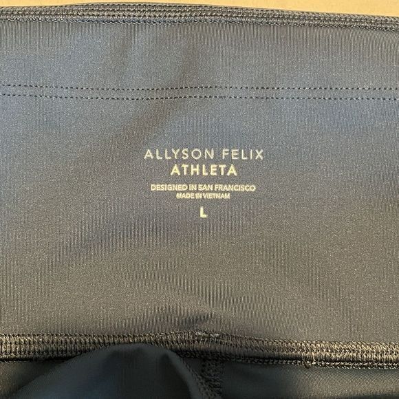 Athleta x Allyson Felix Leggings Blue/Gray Cropped Size L Activewear Gym Train - Picture 10 of 15